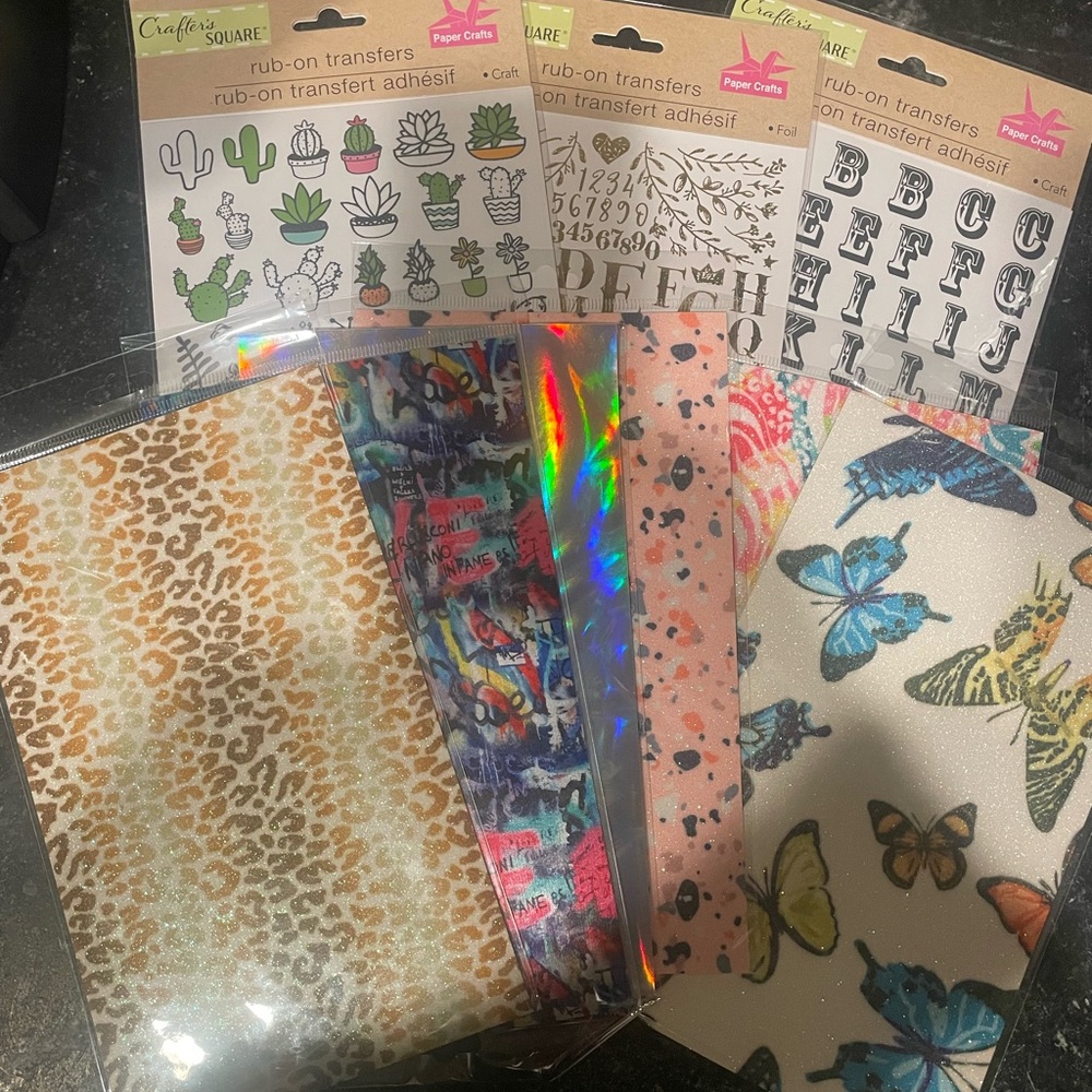 Crafter’s Dream! Colorful Iron-On/Rub-On Transfer Adhesive Set